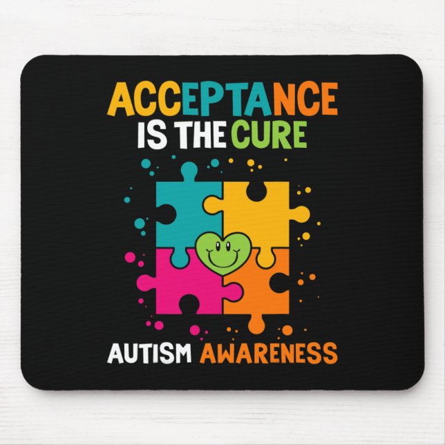 Acceptance Is The Cure Autism Awareness  Mouse Mat (Front)