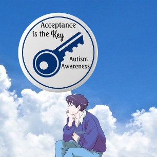 Acceptance is the Key Autism Awareness Button