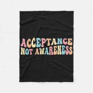Acceptance Neurodiversity Autism Neurodivergent Fleece Blanket