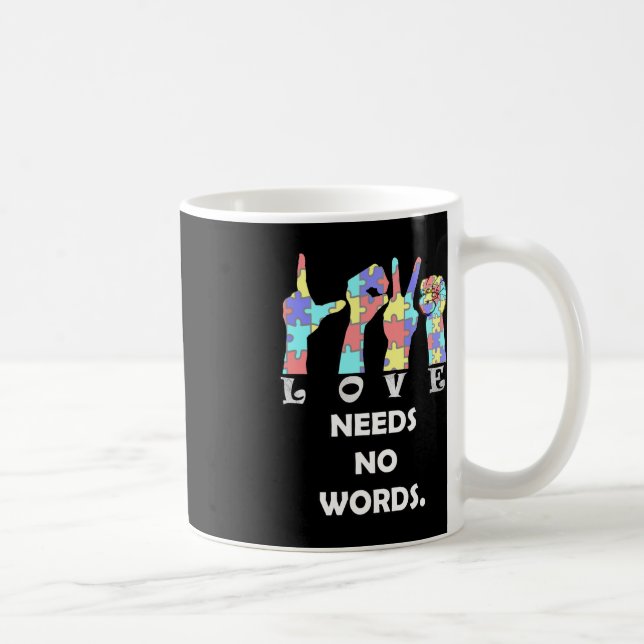 Acceptance Quote ASL Love Needs No Words Coffee Mug (Right)