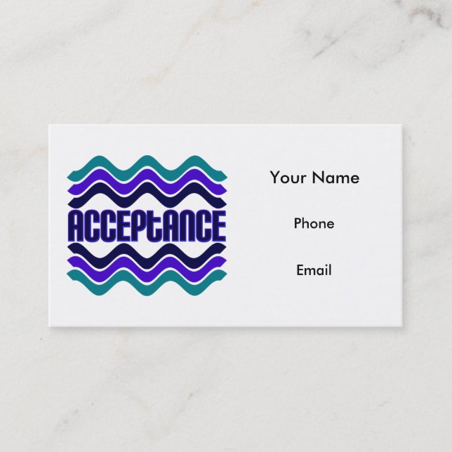 Acceptance Quote Blue Green Purple Business Card (Front)