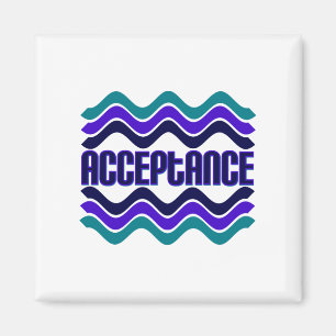 Acceptance Quote in Blue Green Purple Graphic Magnet