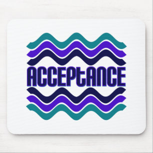 Acceptance Quote in Blue Green Purple Graphic Mouse Mat
