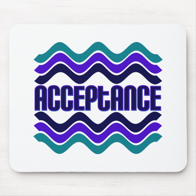Acceptance Quote in Blue Green Purple Graphic Mouse Mat (Front)