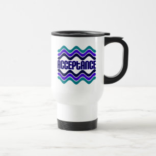 Acceptance Quote in Blue Green Purple Graphic Travel Mug