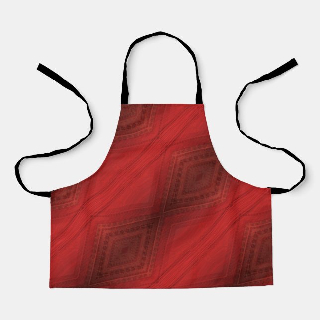 Acceptance | Red Eclectic Boho Pattern Apron (Front)