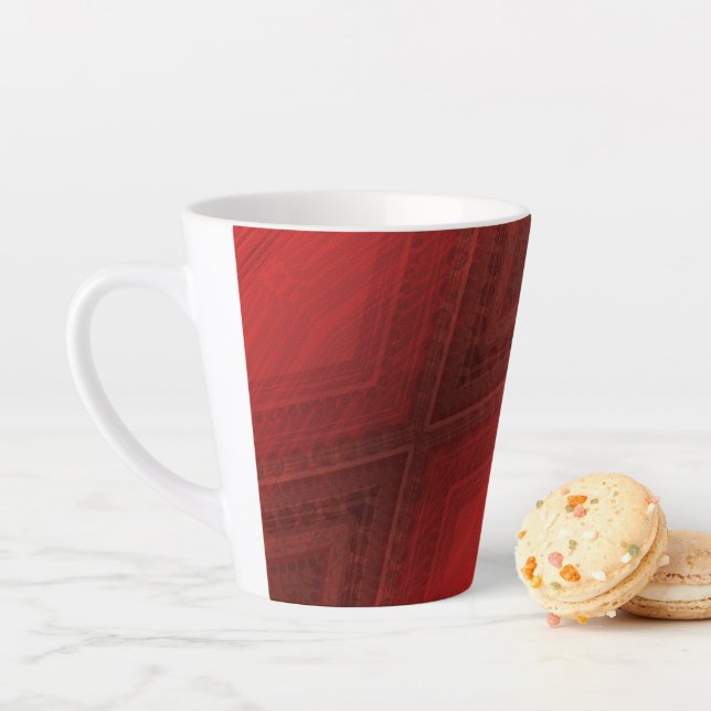 Acceptance | Red Eclectic Boho Pattern Latte Mug (In Situ)