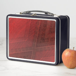 Acceptance Red Eclectic Boho Pattern Metal Lunch Box
