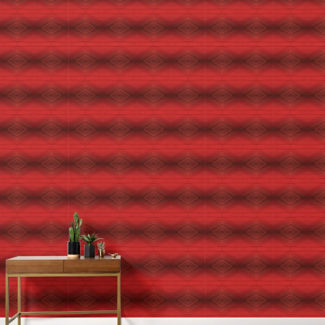 Acceptance | Red Eclectic Boho Pattern Wallpaper (Hallway)