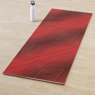 Acceptance   Red Eclectic Boho Pattern Yoga Mat