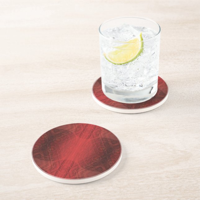 Acceptance | Red Meditation Medallions Coaster (Side)