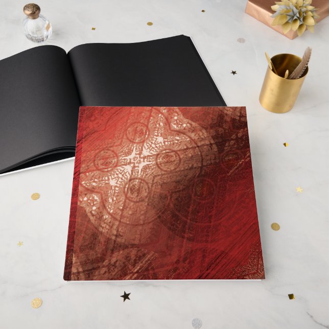 Acceptance | Red Meditation Medallions Guest Book (Front Open)