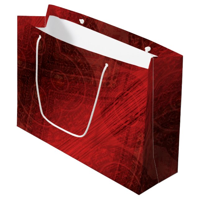 Acceptance | Red Meditation Medallions Large Gift Bag (Front Angled)