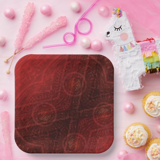 Acceptance | Red Meditation Medallions Paper Plate (Party)