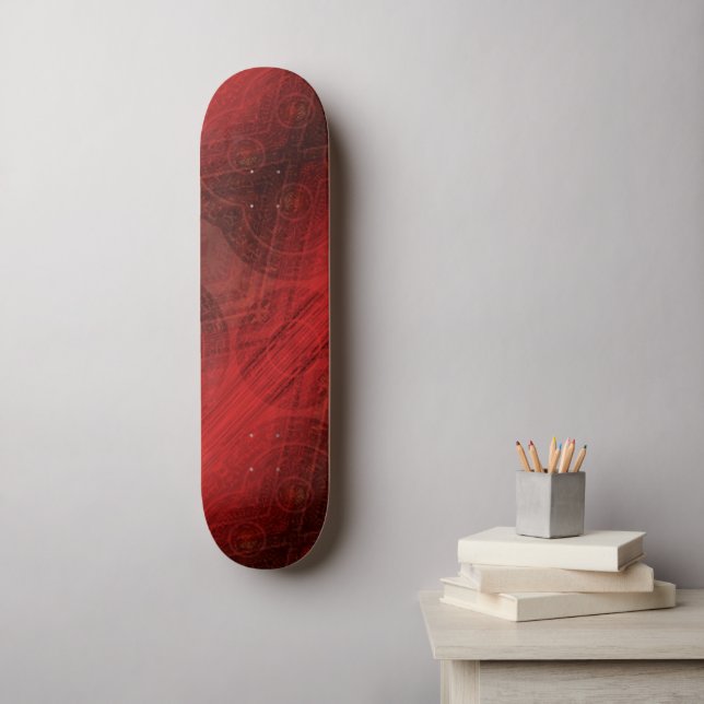 Acceptance | Red Meditation Medallions Skateboard (Wall Art)