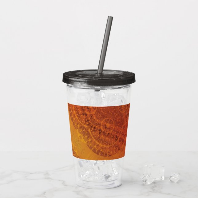 Acceptance | Red Orange Yellow Boho Medallions Acrylic Tumbler (Back Ice)