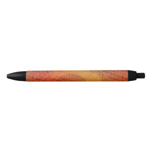 Acceptance   Red Orange Yellow Boho Medallions Black Ink Pen