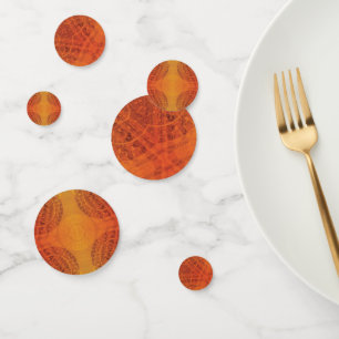 Acceptance   Red Orange Yellow Boho Medallions Confetti