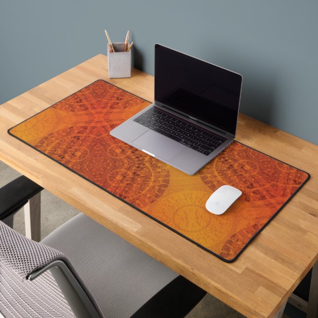 Acceptance | Red Orange Yellow Boho Medallions Desk Mat (Office 2)