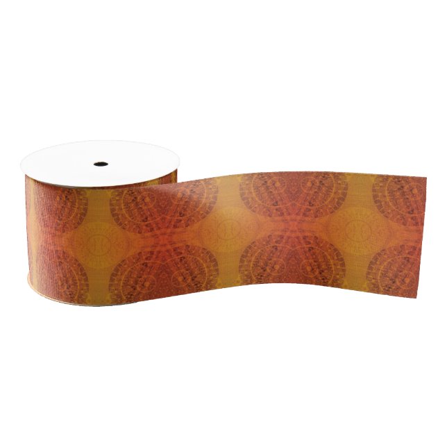 Acceptance | Red Orange Yellow Boho Medallions Grosgrain Ribbon (Spool)