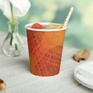 Acceptance   Red Orange Yellow Boho Medallions Paper Cups