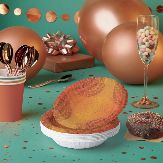 Acceptance | Red Orange Yellow Boho Medallions Paper Plate (Multi)