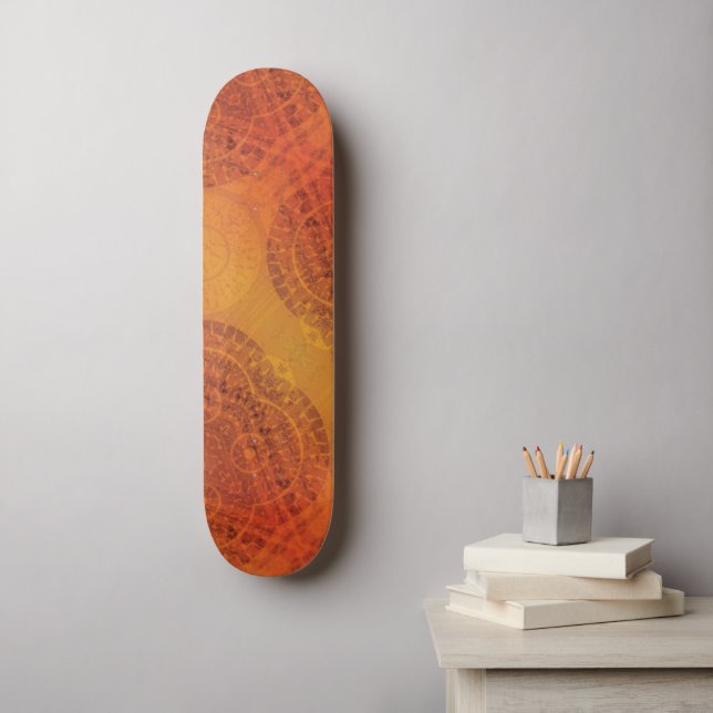 Acceptance | Red Orange Yellow Boho Medallions Skateboard (Wall Art)