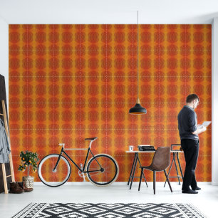 Acceptance Red Orange Yellow Boho Medallions Wallpaper