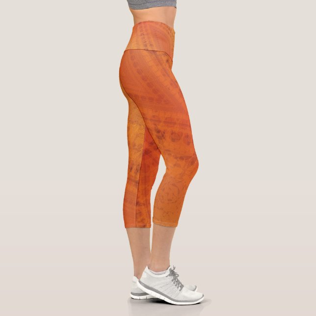 Acceptance | Red Orange Yellow Shibori Pattern Capri Leggings (Right)