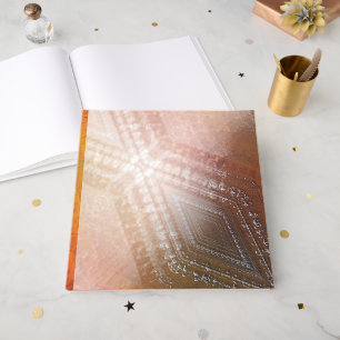 Acceptance   Red Orange Yellow Shibori Pattern Guest Book