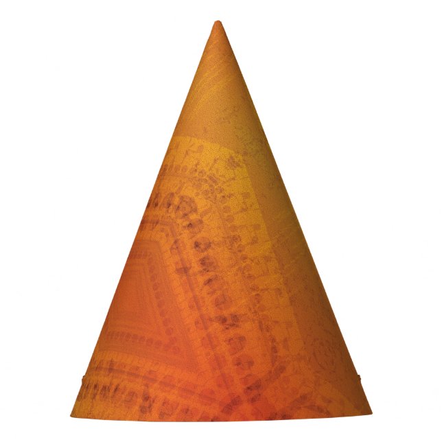 Acceptance | Red Orange Yellow Shibori Pattern Party Hat (Front)