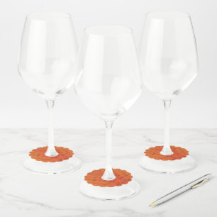 Acceptance   Red Orange Yellow Shibori Pattern Wine Glass Tag