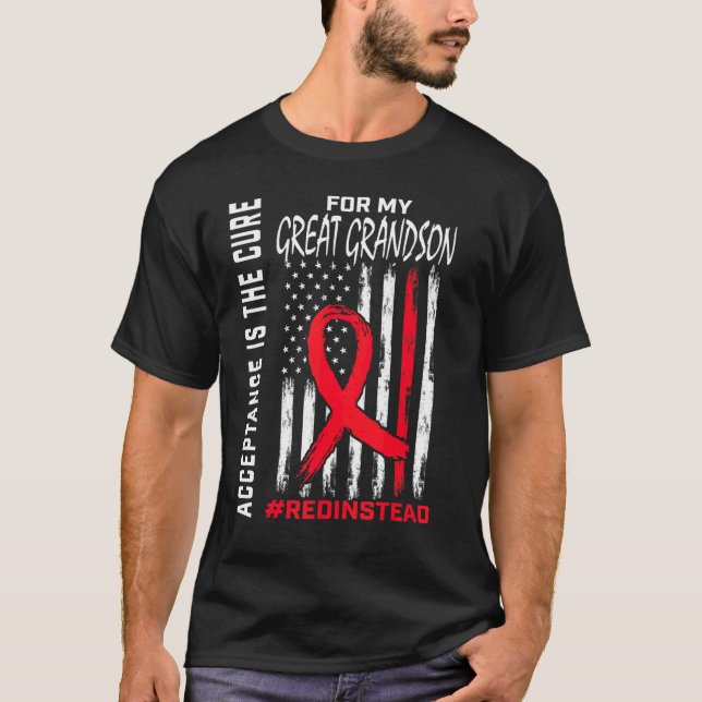 Acceptance Redinstead Red Instead Autism Great Gra T-Shirt (Front)