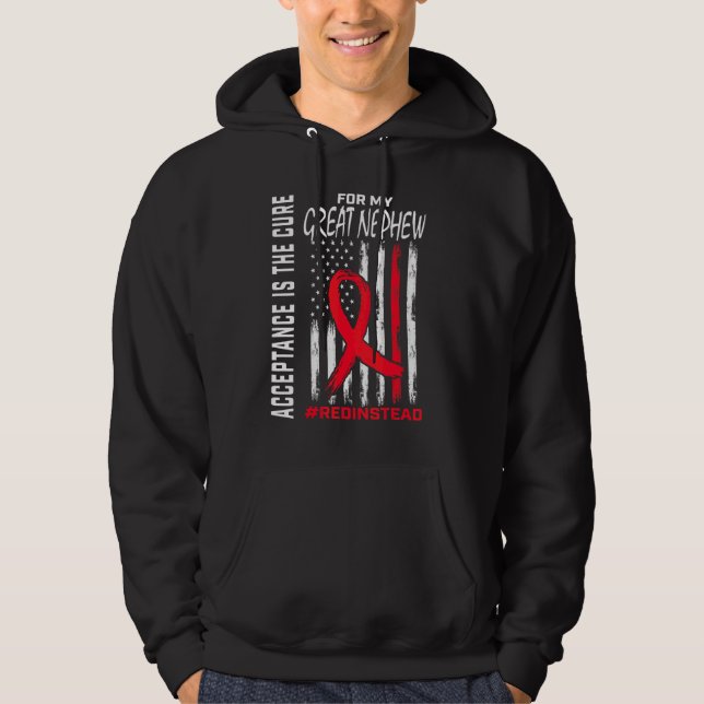 Acceptance Redinstead Red Instead Autism Great Nep Hoodie (Front)