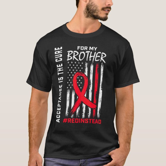 Acceptance Redinstead Wear Red Instead Autism Brot T-Shirt (Front)