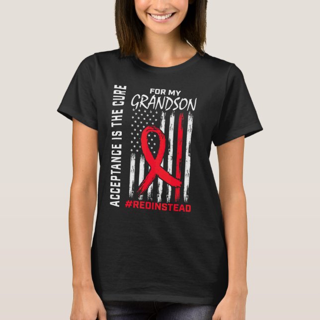 Acceptance Redinstead Wear Red Instead Autism Gran T-Shirt (Front)