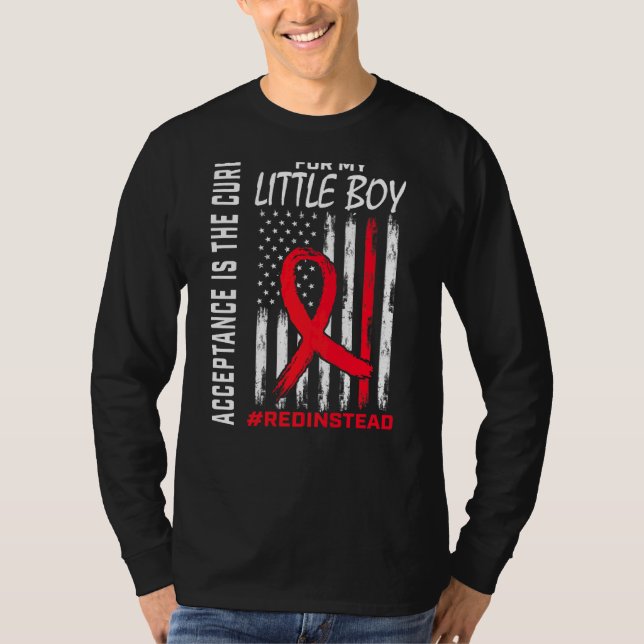 Acceptance Redinstead Wear Red Instead Autism Son  T-Shirt (Front)