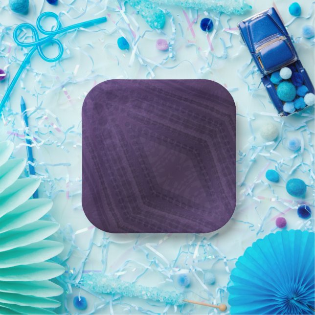 Acceptance | Violet Eclectic Boho Pattern Paper Plate (Party)