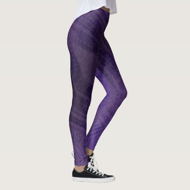 Acceptance | Violet Meditation Medallions Leggings (Right)