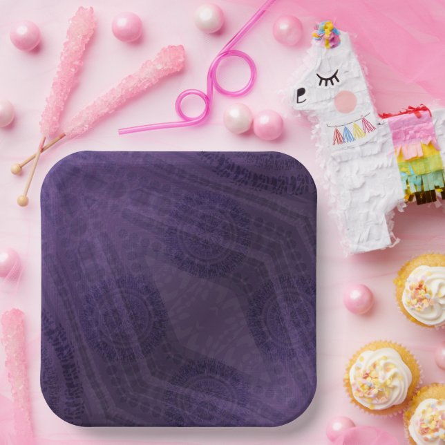 Acceptance | Violet Meditation Medallions Paper Plate (Party)