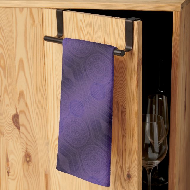 Acceptance | Violet Meditation Medallions Tea Towel (Thirds Fold)