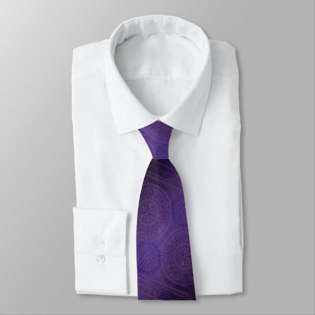 Acceptance | Violet Meditation Medallions Tie (Tied)