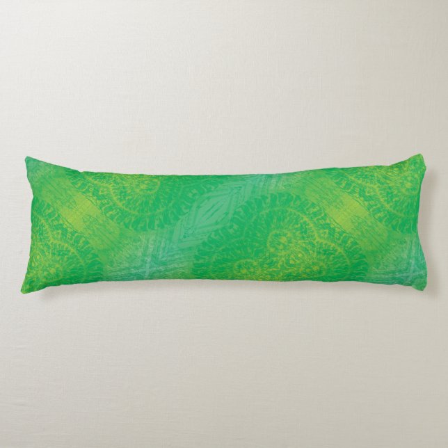 Acceptance | Yellow Green Blue Boho Medallions Body Cushion (Front)