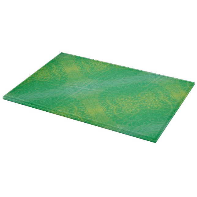 Acceptance | Yellow Green Blue Boho Medallions Cutting Board (Corner)