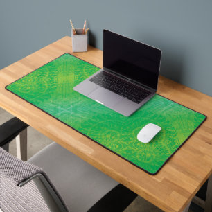 Acceptance   Yellow Green Blue Boho Medallions Desk Mat