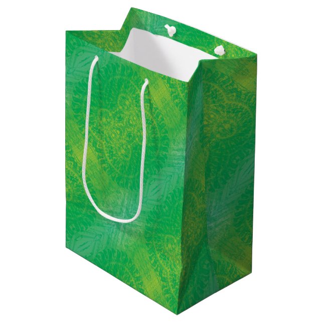 Acceptance | Yellow Green Blue Boho Medallions Medium Gift Bag (Front Angled)