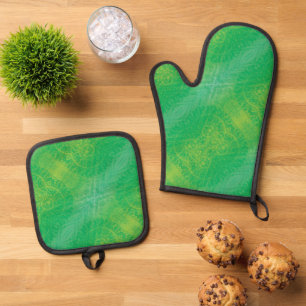 Acceptance Yellow Green Blue Boho Medallions Oven Mitt & Pot Holder Set