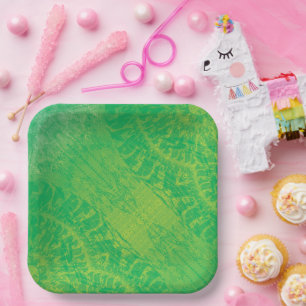 Acceptance   Yellow Green Blue Boho Medallions Paper Plate