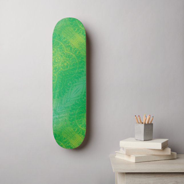 Acceptance | Yellow Green Blue Boho Medallions Skateboard (Wall Art)