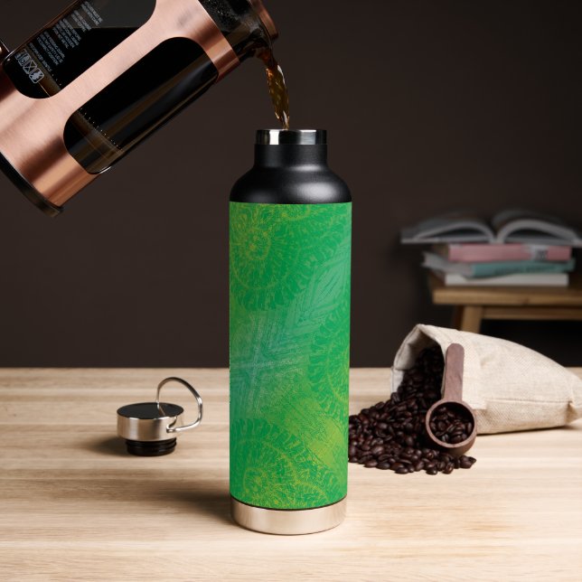 Acceptance | Yellow Green Blue Boho Medallions Water Bottle (Coffee)